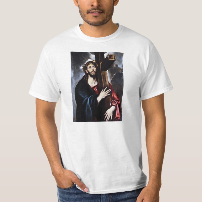 Camiseta Cristo de El Greco que leva o t-shirt transversal (Frente)
