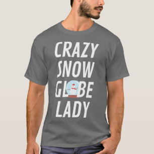 Camiseta Cristo do Globo de Neve Louco Lady Funny Snow Glob