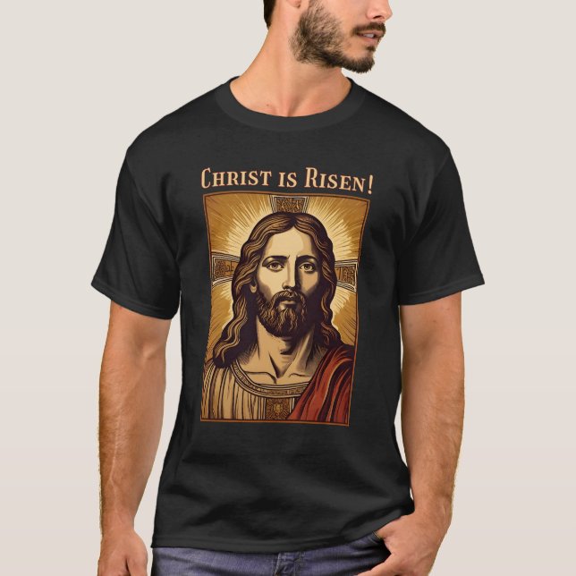 Camiseta Cristo é Risen Páscoa Cristo Cristão é Rei (Frente)
