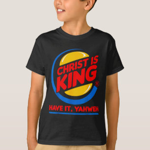 Camiseta Cristo engraçado é rei tenha Deus Jesus cristãoEng
