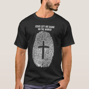 Camiseta Cristo Impressão Digital, Christian Jesus deixou