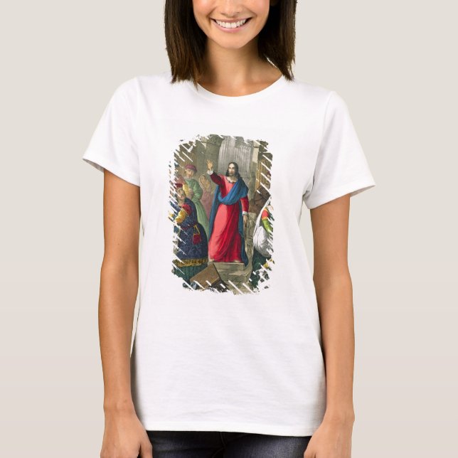 Camiseta Cristo limpa o templo de uma bíblia impressa por (Frente)