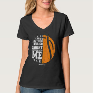 Camiseta Cristo me fortalece a ferida religiosa cristã