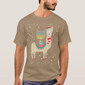 Camiseta Cristo Menorah Hanukkah Llama Cute Alpaca Chanukah