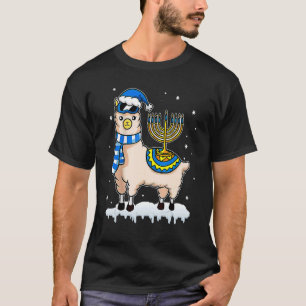 Camiseta Cristo Menorah Hanukkah Llama Cute Alpaca Chanukah