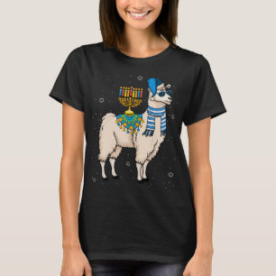 Camiseta Cristo Menorah Hanukkah Llama Cute Alpaca Chanukah