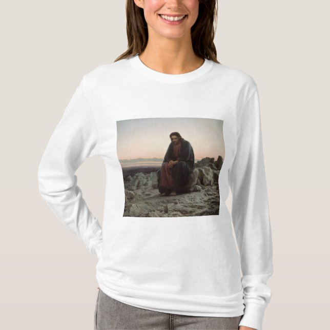 Camiseta Cristo na Natureza Selvagem (por Ivan Kramskoi) (Frente)