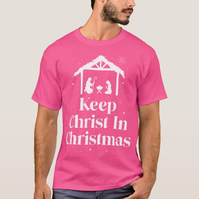 Camiseta Cristo No Natal Jesus Cristo Mulheres Cristãs Ch (Frente)