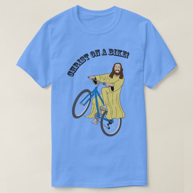 Camiseta Cristo numa bicicleta (Frente do Design)