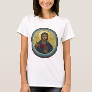 Camiseta Cristo Pantocrator Bizantino Arte de Mosaico Redon