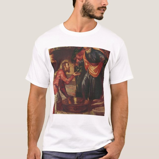 Camiseta Cristo que lava os pés dos discípulo (Frente)