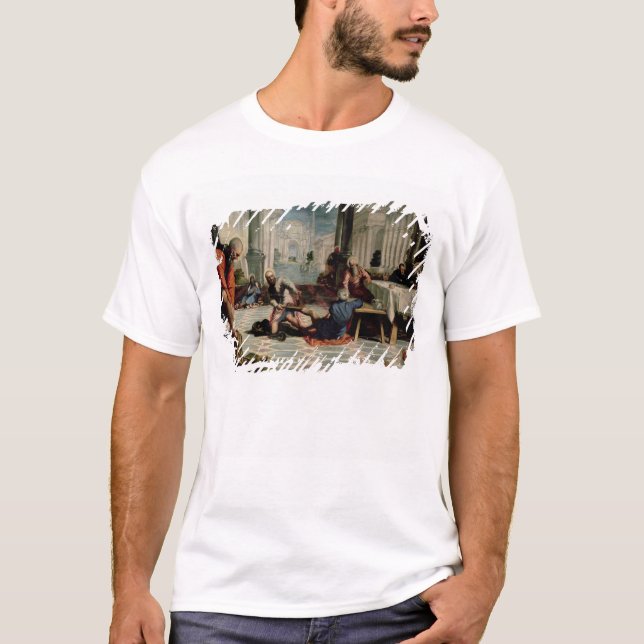 Camiseta Cristo que lava os pés dos discípulo (Frente)