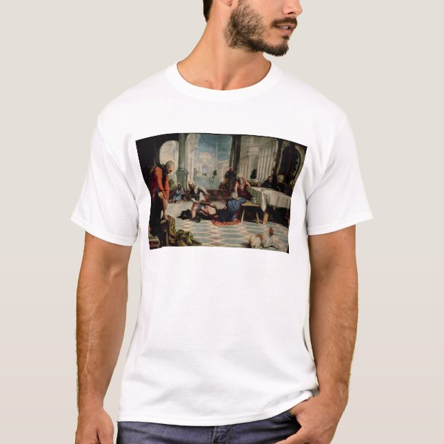 Camiseta Cristo que lava os pés dos discípulo (Frente)