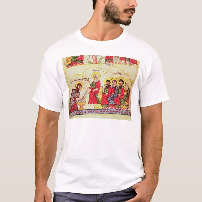 Camiseta Cristo que lava os pés dos discípulo (Frente)