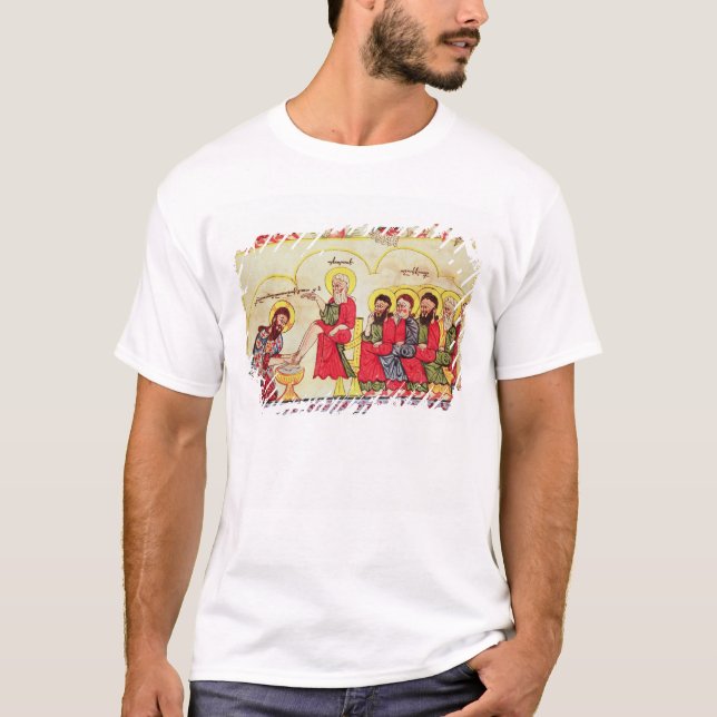 Camiseta Cristo que lava os pés dos discípulo (Frente)