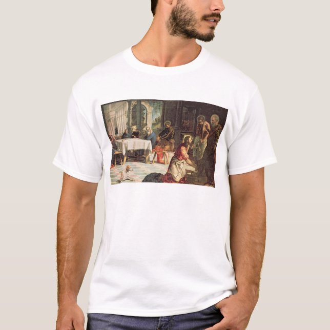Camiseta Cristo que lava os pés dos discípulo 2 (Frente)