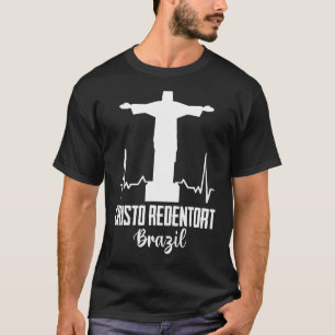 Camiseta Cristo Redentor Heartbeat Do Rio De Janeiro Em B