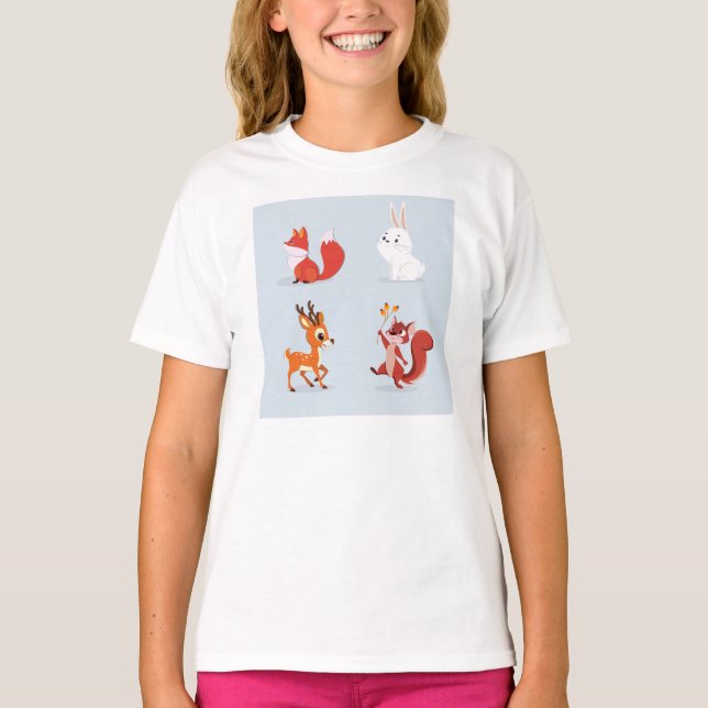 Camiseta "Critério de outono" - Animais de Queda de Cozy e  (Frente)