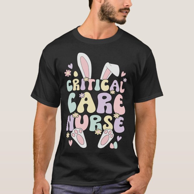 Camiseta Critical Care Nurse Easter Bunny Critical Care Nur (Frente)