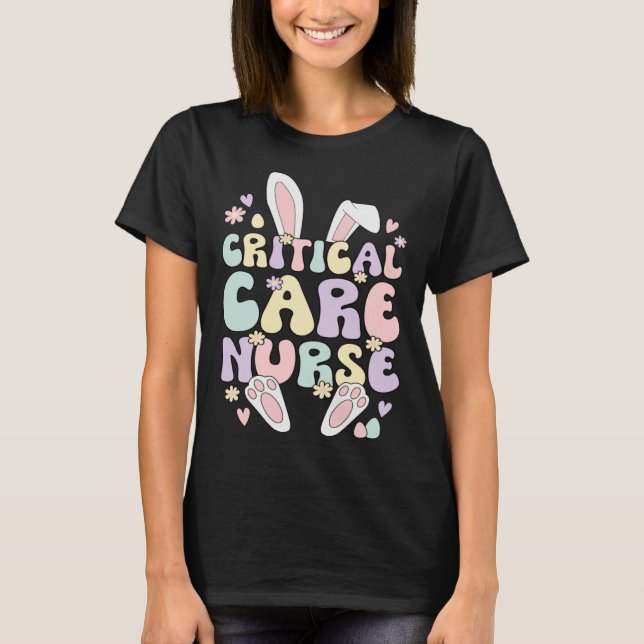 Camiseta Critical Care Nurse Easter Bunny Critical Care Nur (Frente)
