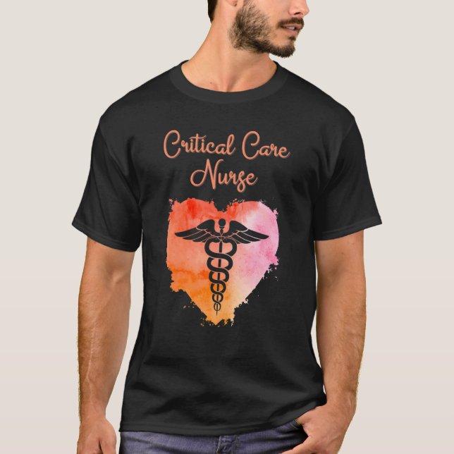 Camiseta Critical Care Nurse  Nurses Graduation Caduceus (Frente)