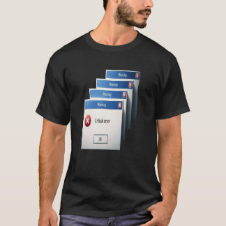 Camiseta Critical Error — Retro Windows Warning Boxes Graph