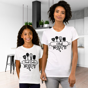 Camiseta Crítico de Comida Infantil Design de Utensílio de