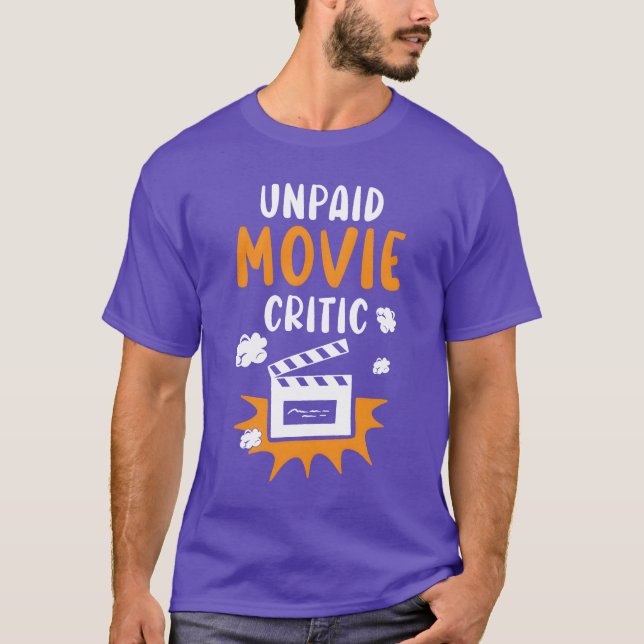Camiseta Crítico de Filme Não Remunerado Maratona de Filmes (Frente)