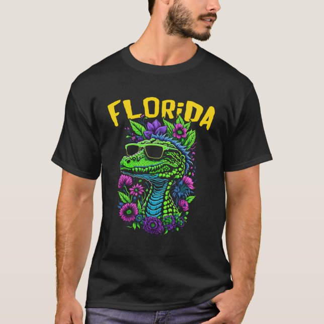 Camiseta Crítico Engraçado Da Flórida Com Cartoon De Óculos (Frente)