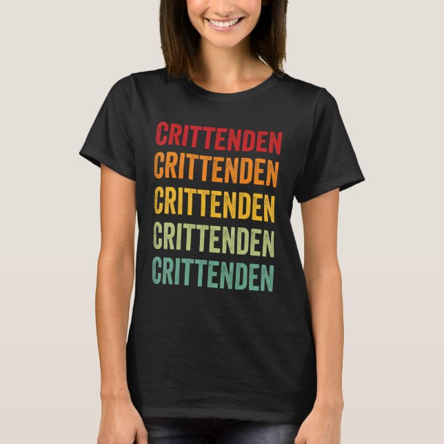Camiseta Crittenden County Design de texto Rainbow (Frente)