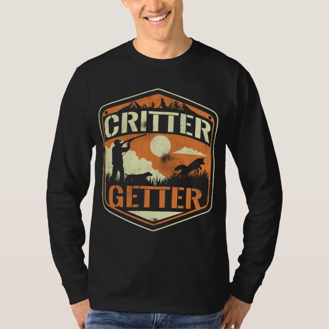 Camiseta Critter Getter Hunter Squirrels Raccoon Hu (Frente)