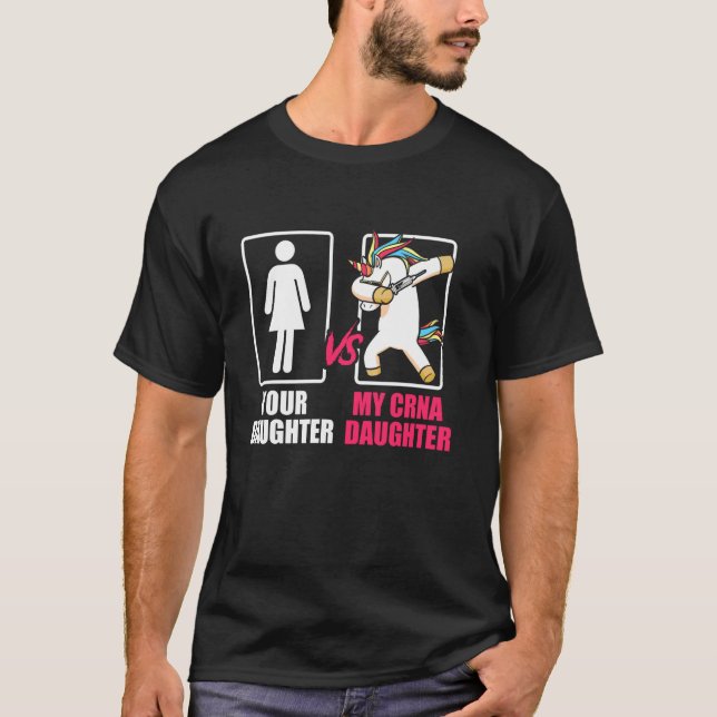 Camiseta Crna Daughn Unicorn Certified Nurse Anestthetist (Frente)