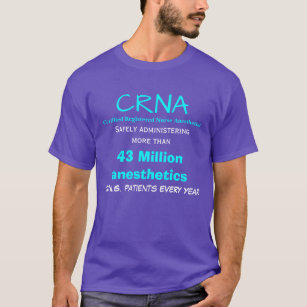 Camiseta CRNA que administra com segurança mais de 43