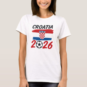 Camiseta Croácia 2026 Design de Bandeira de Cores para Fã d