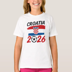 Camiseta Croácia 2026 Design de Bandeira de Cores para Fã d
