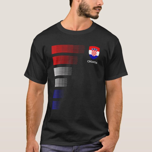 Camiseta Croácia Bandeira Emblem Patriótico Nacional Croata (Frente)