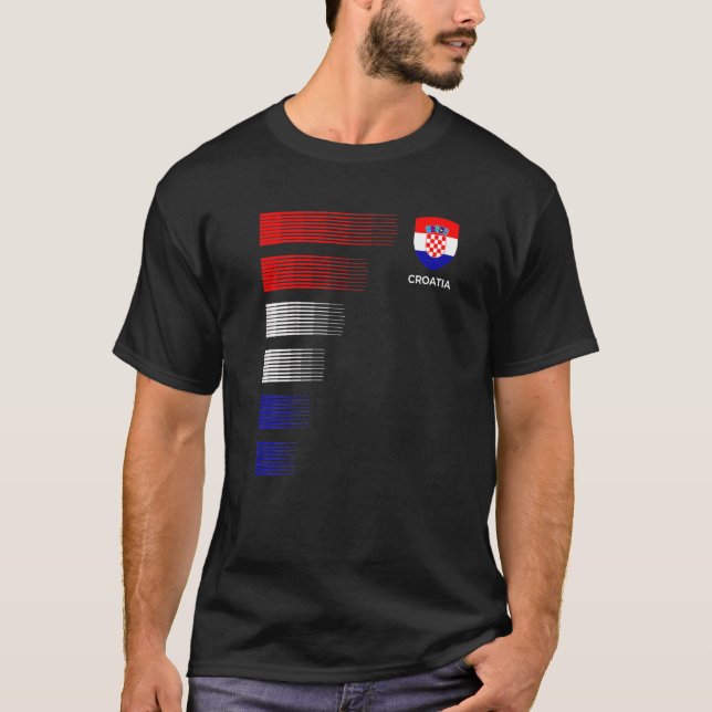 Camiseta Croácia Bandeira Emblem Patriótico Nacional Croata (Frente)