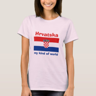 Camiseta Croácia Bandeira + Mapa + Texto