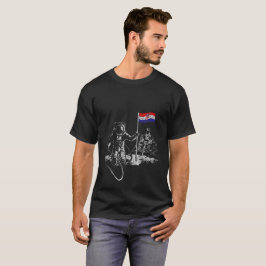 Camiseta Croácia bandeira no espaço sideral astronauta lua