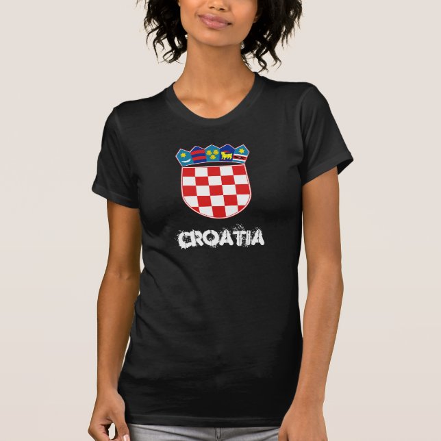 Camiseta Croácia com casaco de armas (Frente)