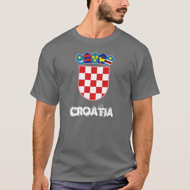 Camiseta Croácia com casaco de armas (Frente)