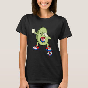 Camiseta Croácia Dabbing Avocado Croata Flag Hrvatska Soc