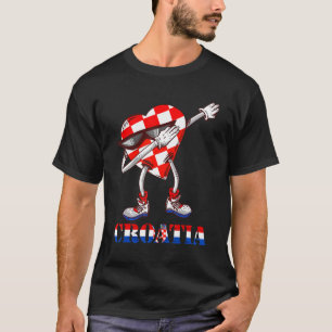 Camiseta Croácia Dabbing Coração Orgulho Croata Hrvatska Cr