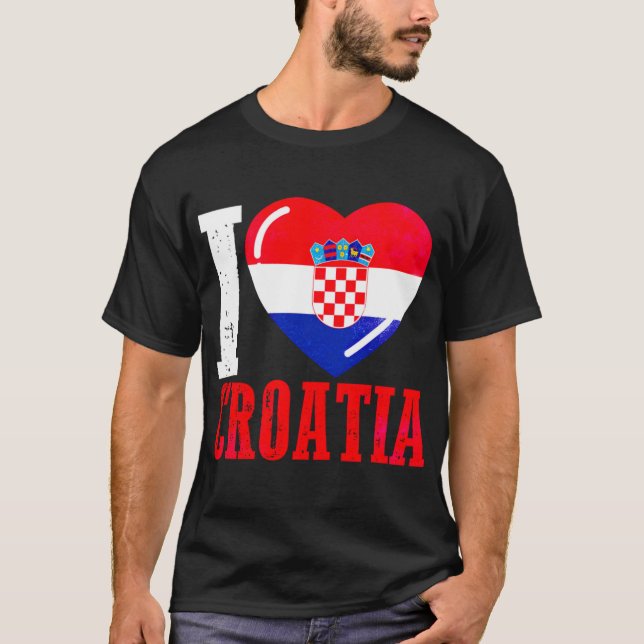 Camiseta Croácia Eu amo Croácia (Frente)