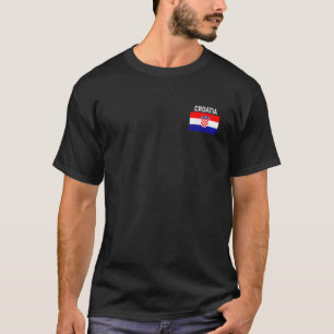 Camiseta Croácia Flag Pocket Família Croata Raízes Homens