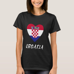 Camiseta Croácia Heart Hrvatska Flag Pride Roots Orud Croa
