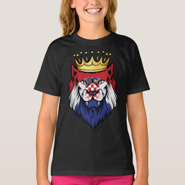 Camiseta Croácia Lion King Flag (Frente)
