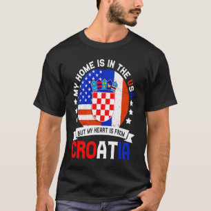 Camiseta Croata American Patriot Heart é da Croácia Fl