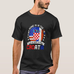 Camiseta Croata American Patriot Heart é da Croácia Fl