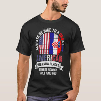 Camiseta Croata Americana Conhecemos Lugares Onde A Croácia